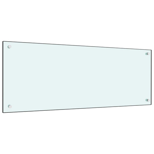vidaXL Kitchen Backsplash White 100x40 cm Tempered Glass
