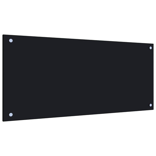 vidaXL Kitchen Backsplash Black 90x40 cm Tempered Glass