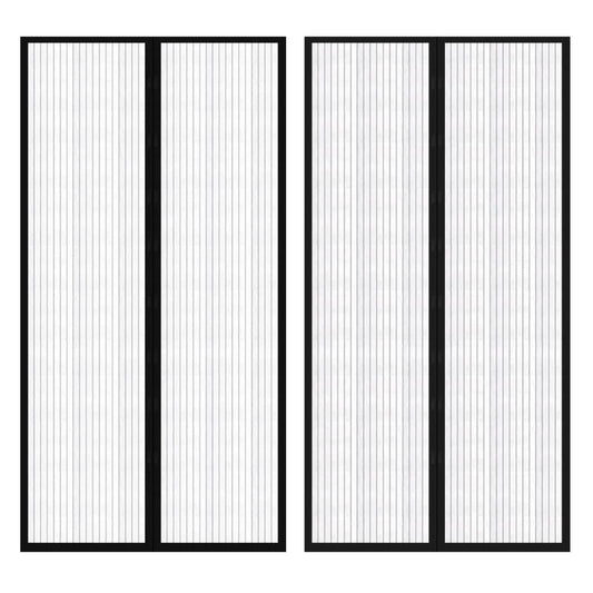 vidaXL Insect Door Curtain 210 x 100 cm 2 pcs Magnet Black