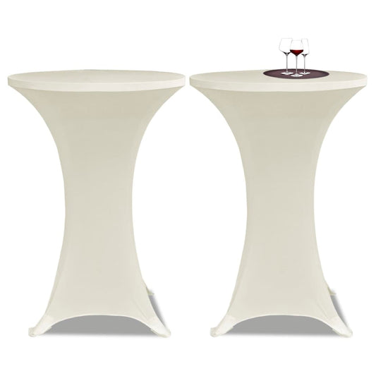 Standing Table Cover íÖ60cm Cream Stretch 2 pcs