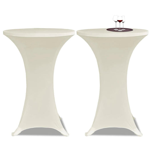 Standing Table Cover íÖ70cm Cream Stretch 2 pcs