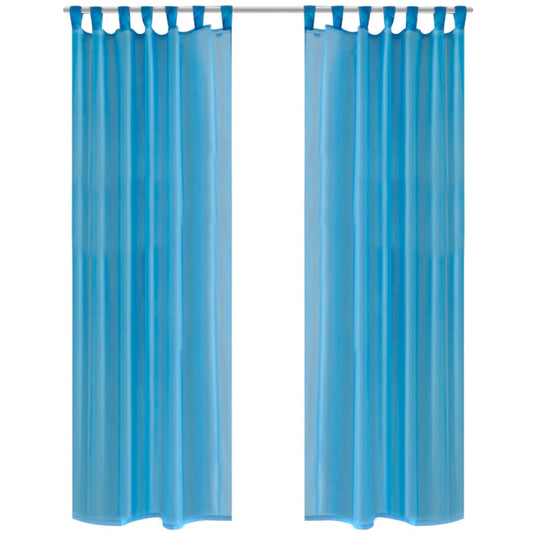 Turquoise Sheer Curtain 140 x 175 cm 2 pcs