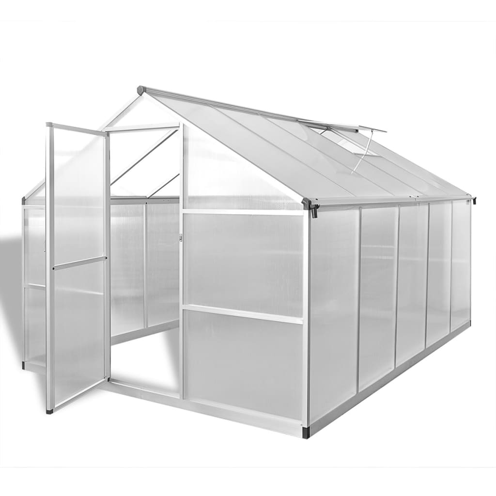 vidaXL Reinforced Aluminium Greenhouse with Base Frame 7.55 mŒ_