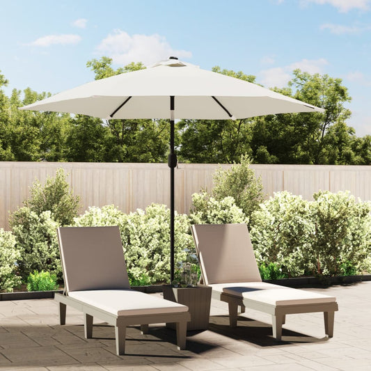 vidaXL LED Cantilever Umbrella 3 m Sand White