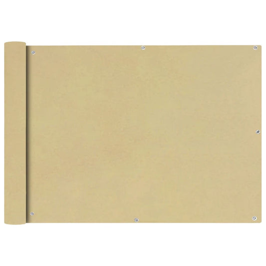 vidaXL Balcony Screen Oxford Fabric 75x400 cm Beige