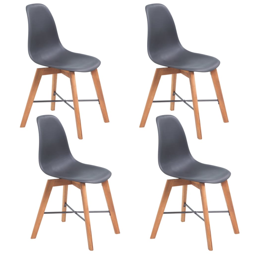 vidaXL Chair Seats 4 pcs Plastic Black