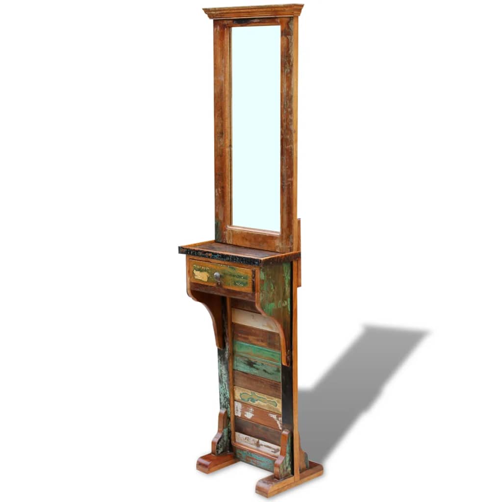 vidaXL Hall Mirror Solid Reclaimed Wood 47x23x180 cm