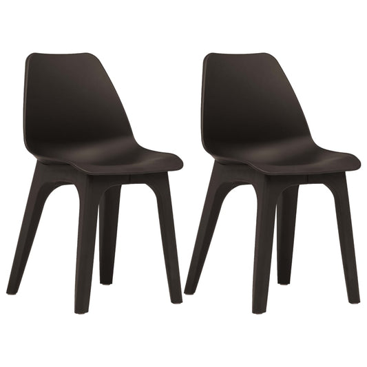 vidaXL Garden Chairs 2 pcs Brown Plastic
