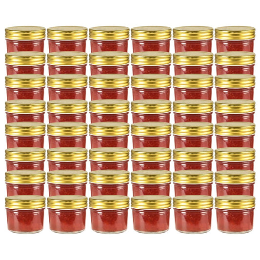 vidaXL Glass Jam Jars with Gold Lid 48 pcs 110 ml