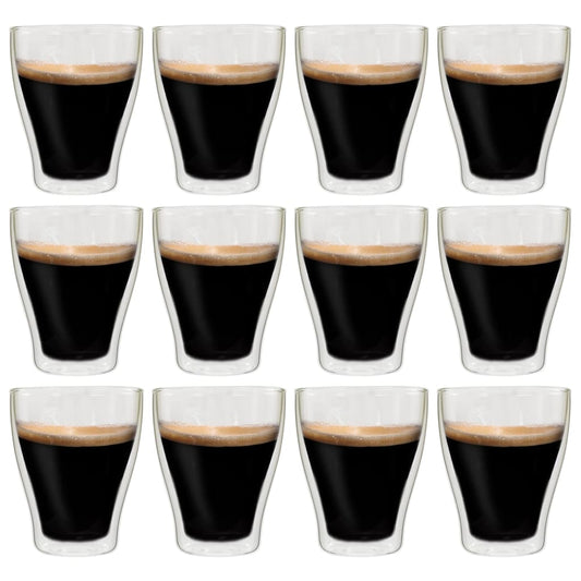 vidaXL Double Wall Latte Macchiato Glasses 12 pcs 370 ml