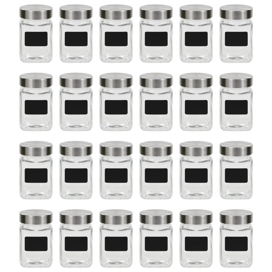 vidaXL Storage Jars with Sticker 24 pcs 300 ml