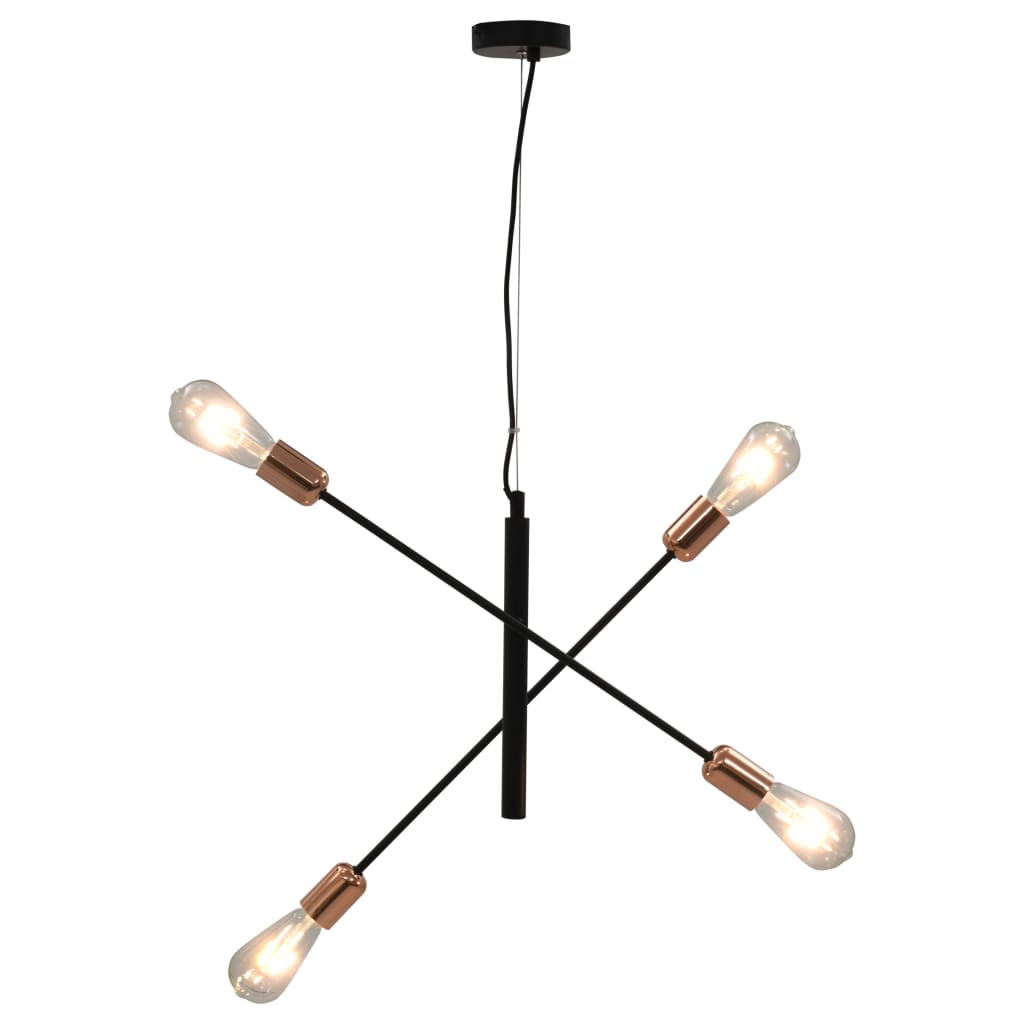 vidaXL Ceiling Light with Filament Bulbs 2 W Black and Copper E27