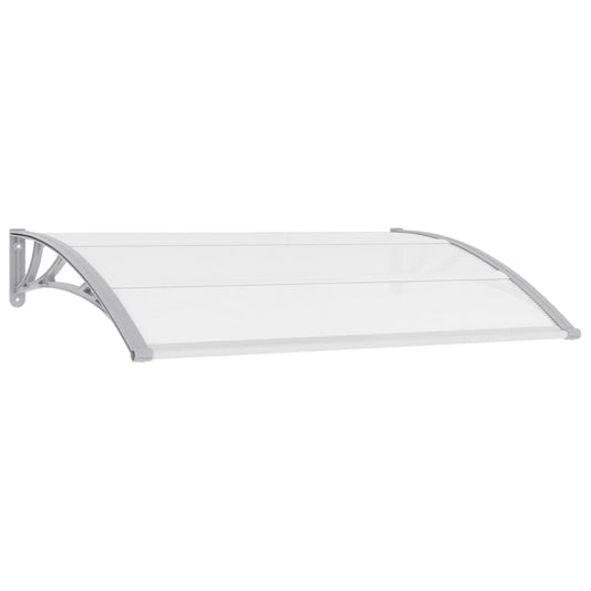 vidaXL Door Canopy Grey and Transparent 150x80 cm PC