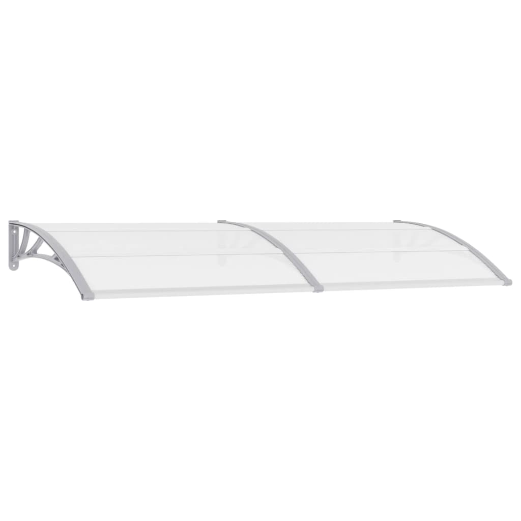 vidaXL Door Canopy Grey and Transparent 240x80 cm PC