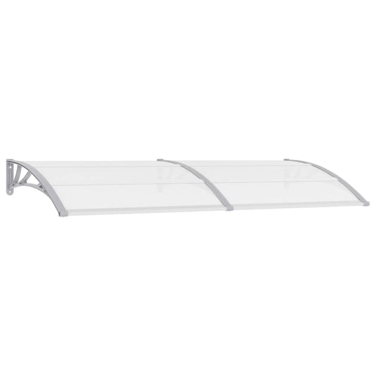 vidaXL Door Canopy Grey and Transparent 240x80 cm PC