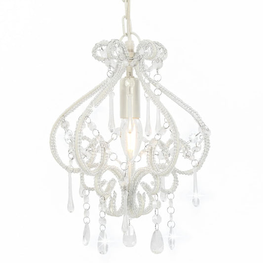 vidaXL Ceiling Lamp with Beads White Round E14