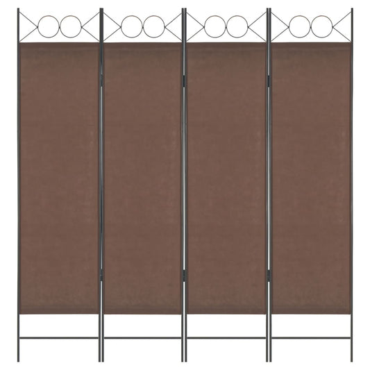 vidaXL 4-Panel Room Divider Brown 160x180 cm