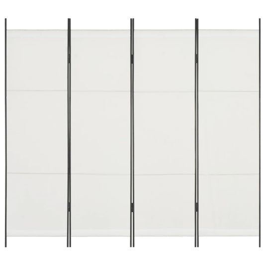 vidaXL 4-Panel Room Divider White 200x180 cm