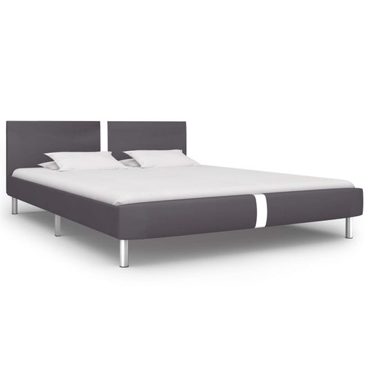vidaXL Bed Frame Grey Faux Leather 150x200 cm 5FT King Size