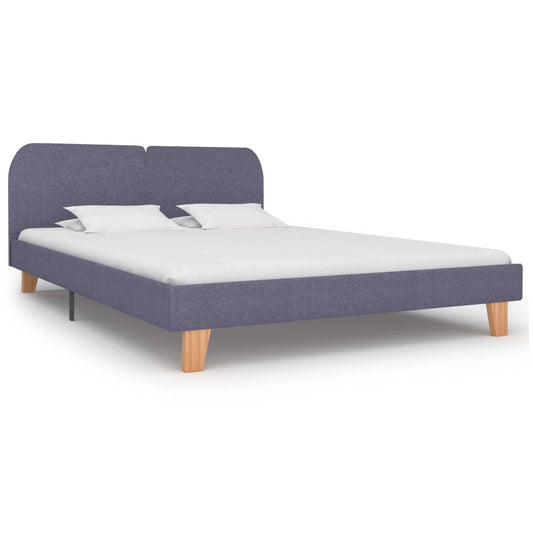 vidaXL Bed Frame Light Grey Fabric 150x200 cm 5FT King Size