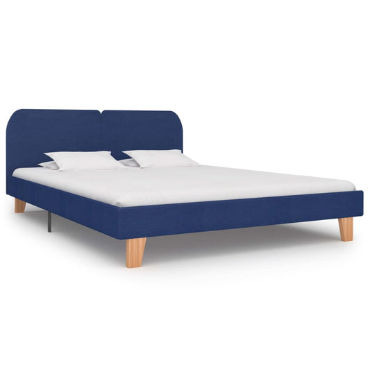 vidaXL Bed Frame Blue Fabric 150x200 cm 5FT King Size