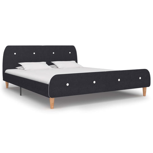 vidaXL Bed Frame Dark Grey Fabric 150x200 cm 5FT King Size
