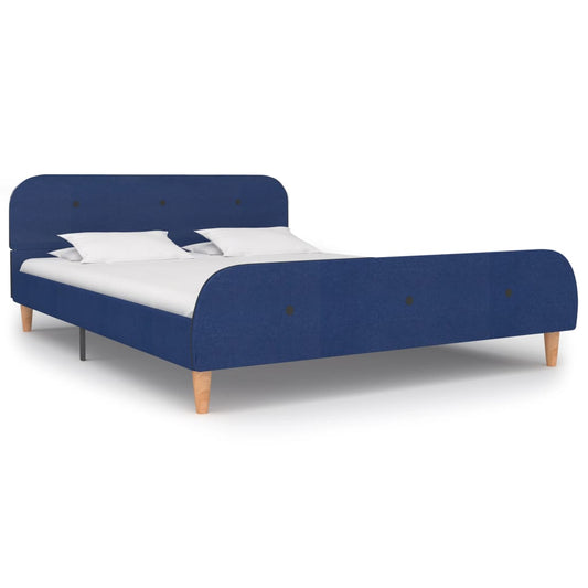 vidaXL Bed Frame Blue Fabric 135x190 cm 4FT6 Double