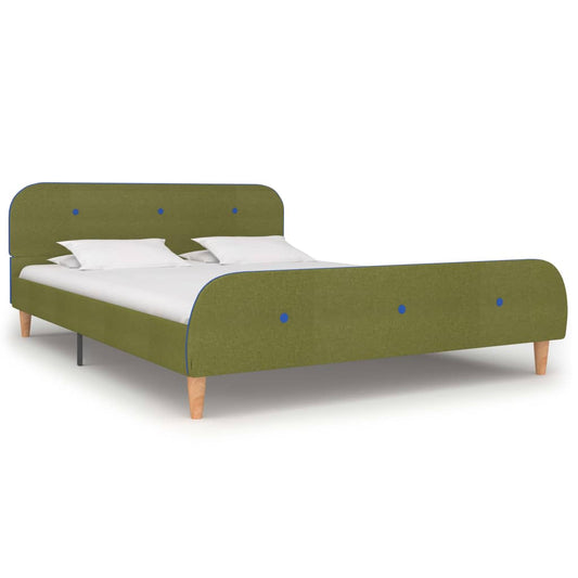 vidaXL Bed Frame Green Fabric 135x190 cm 4FT6 Double