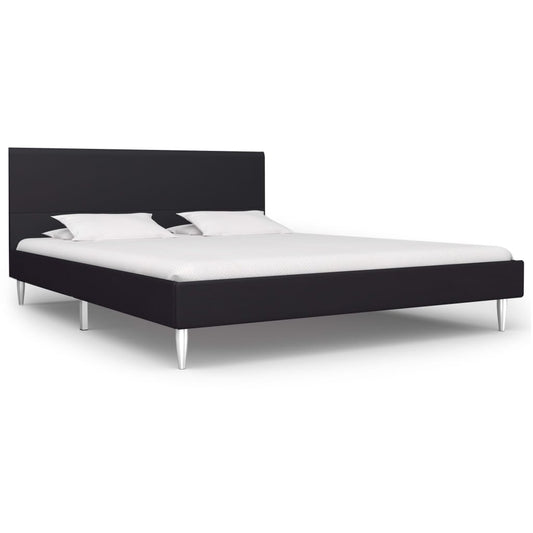vidaXL Bed Frame Black Fabric 150x200 cm 5FT King Size