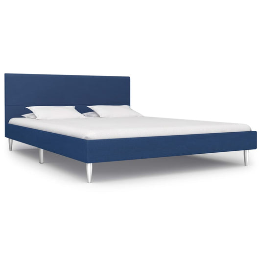 vidaXL Bed Frame Blue Fabric 150x200 cm 5FT King Size