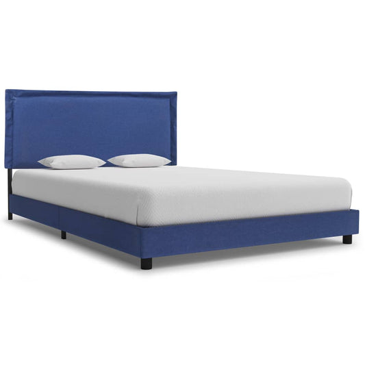 vidaXL Bed Frame Blue Fabric 120x190 cm 4FT Small Double