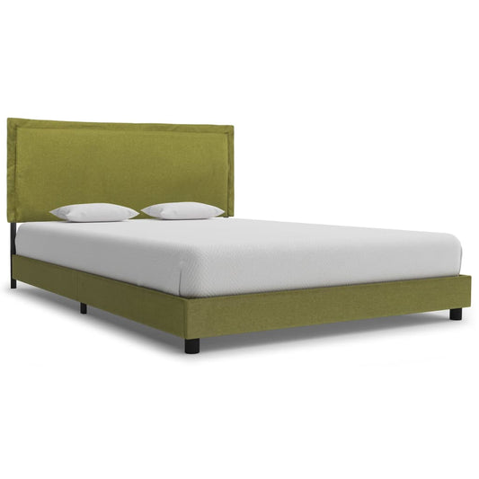 vidaXL Bed Frame Green Fabric 135x190 cm 4FT6 Double