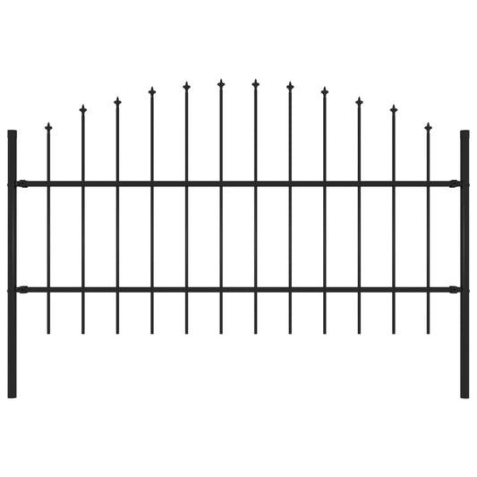 vidaXL Garden Fence with Spear Top Steel