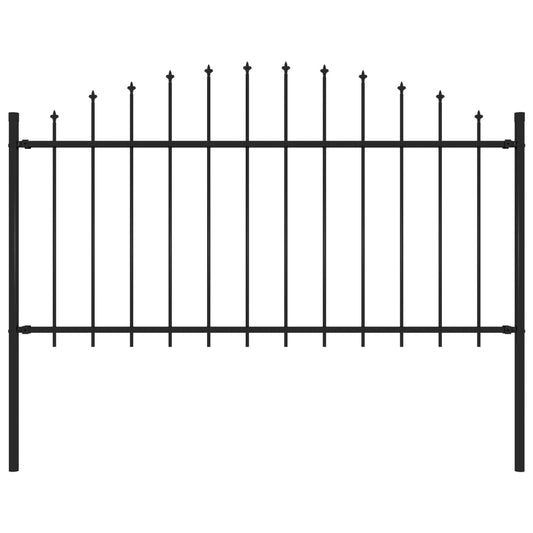 vidaXL Garden Fence with Spear Top Steel