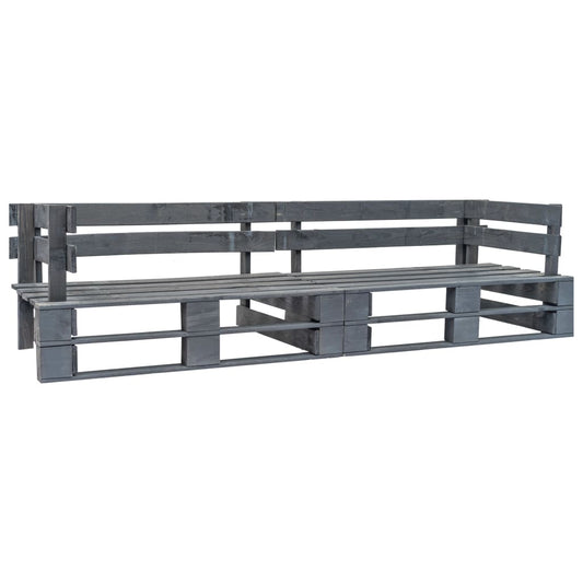 vidaXL Garden 2-Seater Pallet Sofa Grey Wood