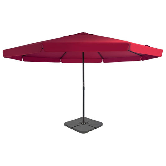 vidaXL Outdoor Umbrella with Portable Base Red