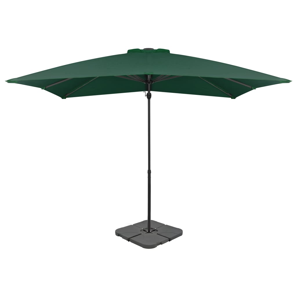 vidaXL Outdoor Umbrella with Portable Base Green