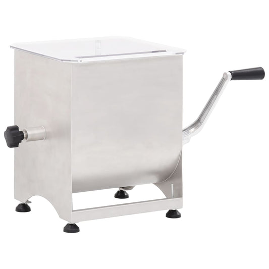 vidaXL Meat Mixer with Gear Box Silver Stainless Steel