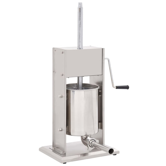 vidaXL Manual Sausage Stuffer Silver 10 L Stainless Steel