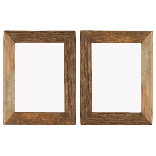 vidaXL Photo Frames 2 pcs 34x40 cm Solid Reclaimed Wood and Glass