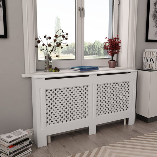 vidaXL Radiator Cover White 152x19x81.5 cm MDF
