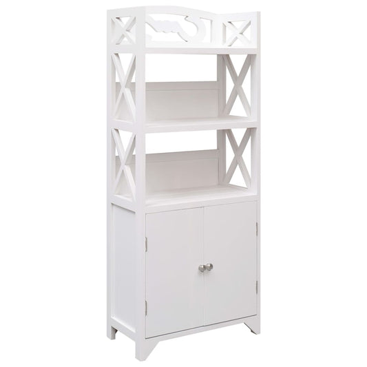 vidaXL Bathroom Cabinet White 46x24x116 cm Paulownia Wood