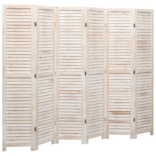 vidaXL 6-Panel Room Divider White 210x165 cm Wood