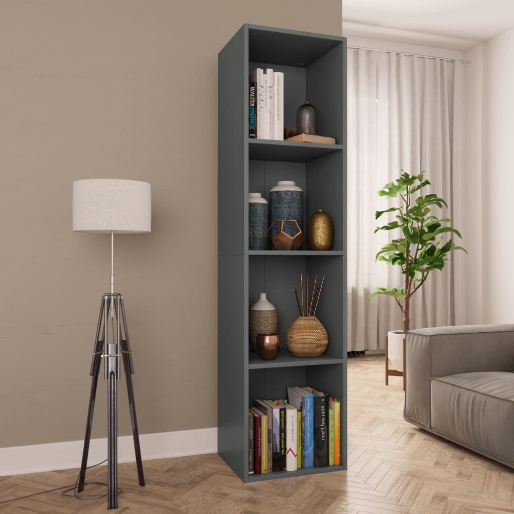 vidaXL Book Cabinet/TV Cabinet Grey 36x30x143 cm Engineered Wood