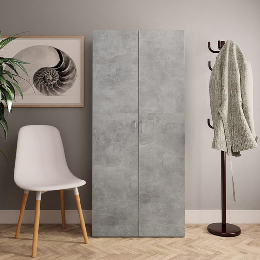 vidaXL Shoe Cabinet Concrete Grey 80x35.5x180 cm Engineered Wood