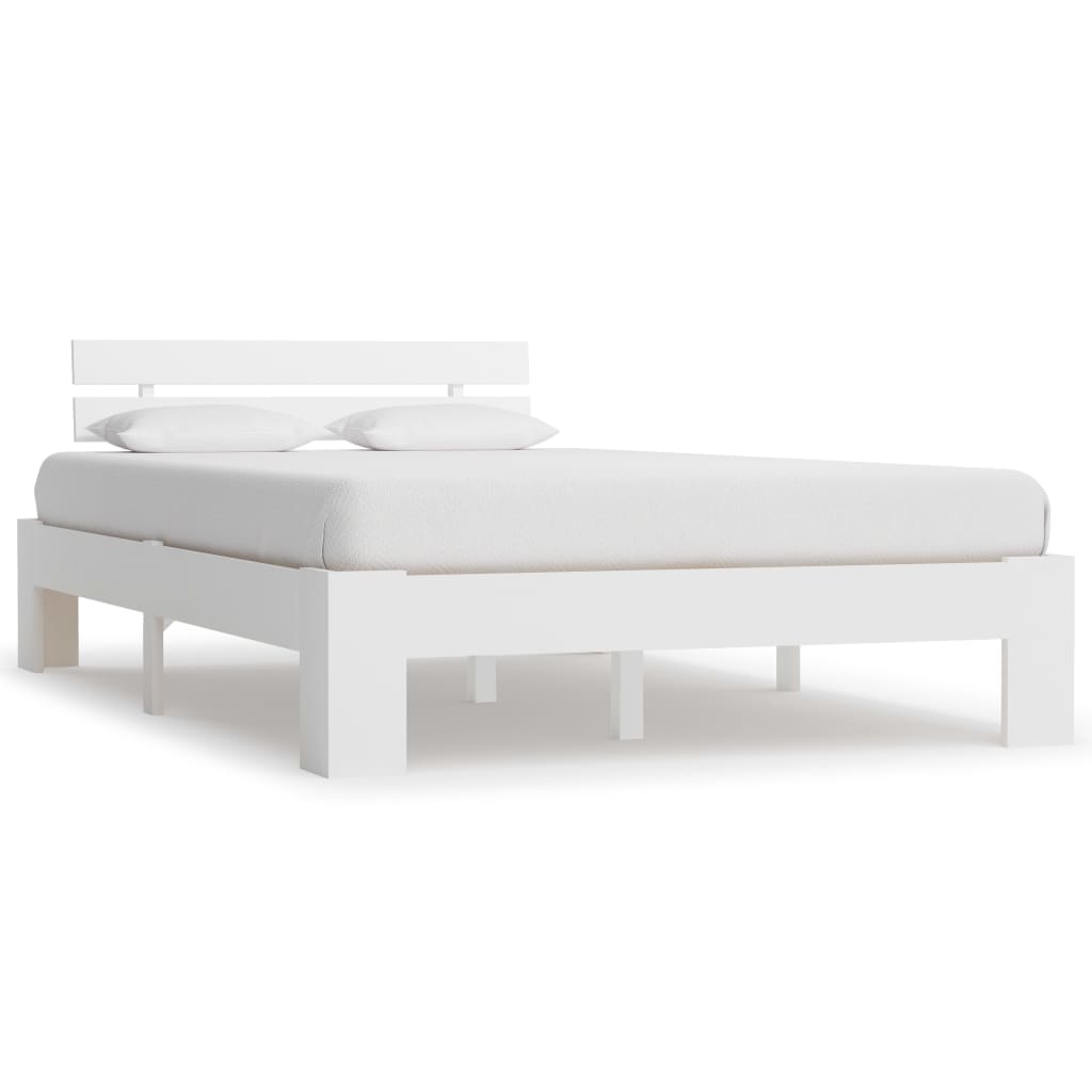 vidaXL Bed Frame White Solid Pine Wood 120x200 cm
