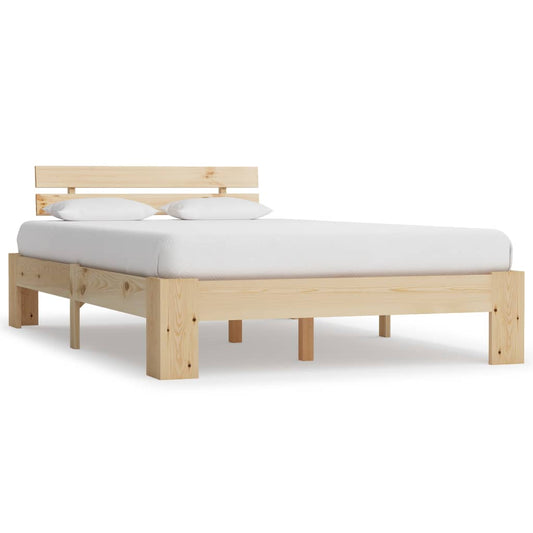vidaXL Bed Frame Solid Pine Wood 140x200 cm