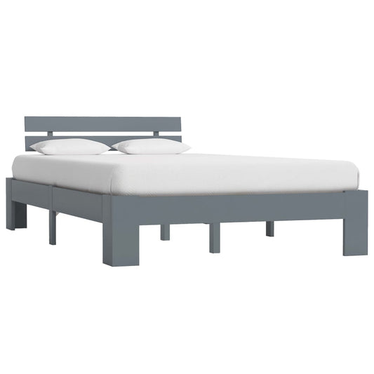 vidaXL Bed Frame Grey Solid Pine Wood 120x200 cm
