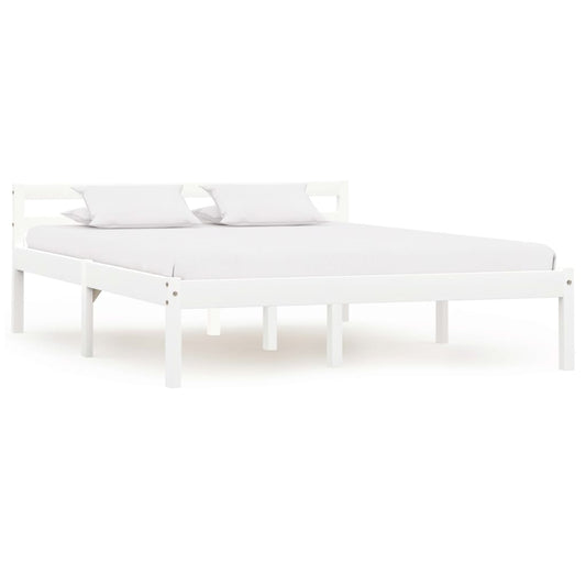 vidaXL Bed Frame White Solid Pine Wood 120x200 cm