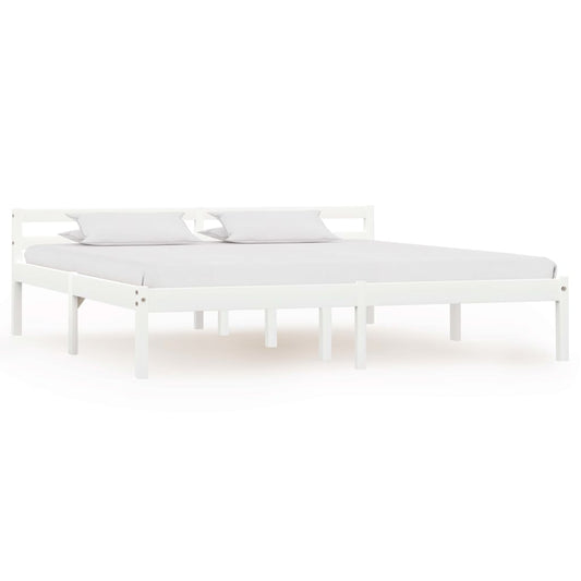 vidaXL Bed Frame White Solid Pine Wood 180x200 cm 6FT Super King